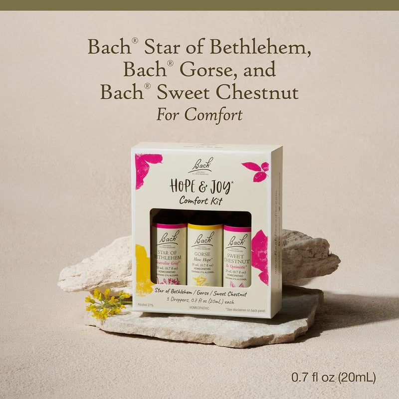 Bach Original Flower Remedies Hope & Joy Comfort Kit: Star of Bethlehem, Gorse, Sweet Chestnut 0.7 fl. oz. ea. (20mL ea.)