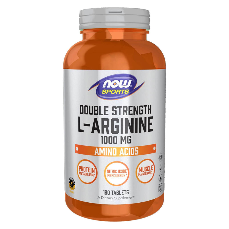 NOW Foods L-Arginine Double Strength 1000mg 180 Tablets - DailyVita