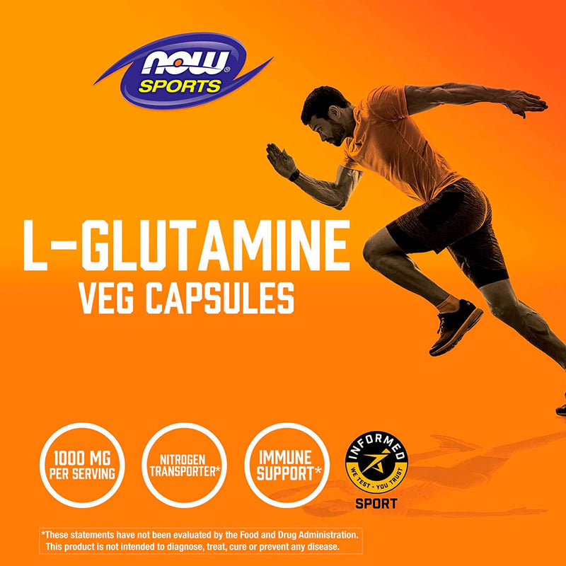 CLEARANCE! NOW Foods L-Glutamine Double Strength 1000 mg 120 Veg Capsules, BEST BY 03/2026 - DailyVita