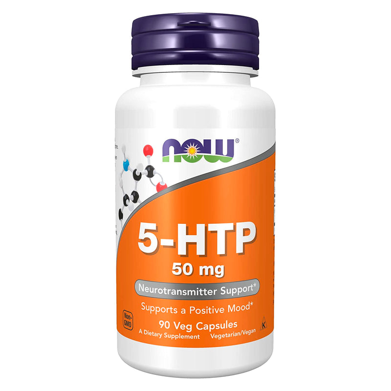 CLEARANCE! NOW Foods 5-HTP 50 mg 90 Veg Capsules, BEST BY 08/2025 - DailyVita