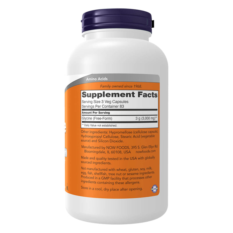 Maintenant aliments glycine 1000 mg 250 capsules de légumes