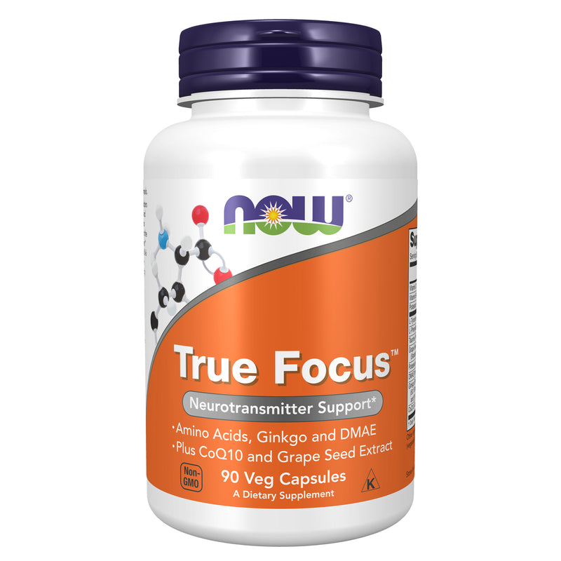 CLEARANCE! NOW Foods True Focus 90 Veg Capsules, DENT