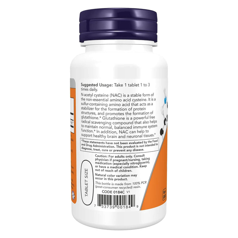 Now Foods N-ACETYL-CYSTEINE 1000 mg 60 Tablets - DailyVita