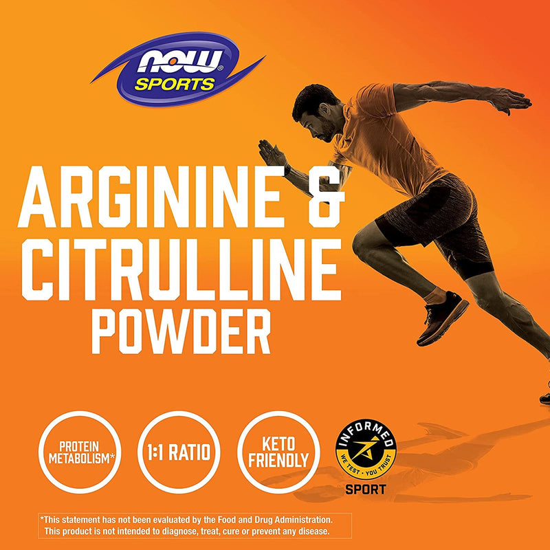 CLEARANCE! NOW Foods Arginine & Citrulline Powder 12 oz, BEST BY 04/2025