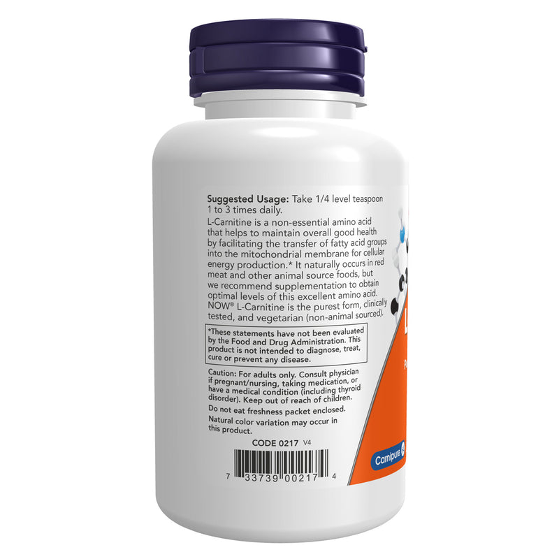 CLEARANCE! NOW Foods L-Carnitine Pure Powder 3 oz - SUPER DEAL!, BEST BY 03/2025