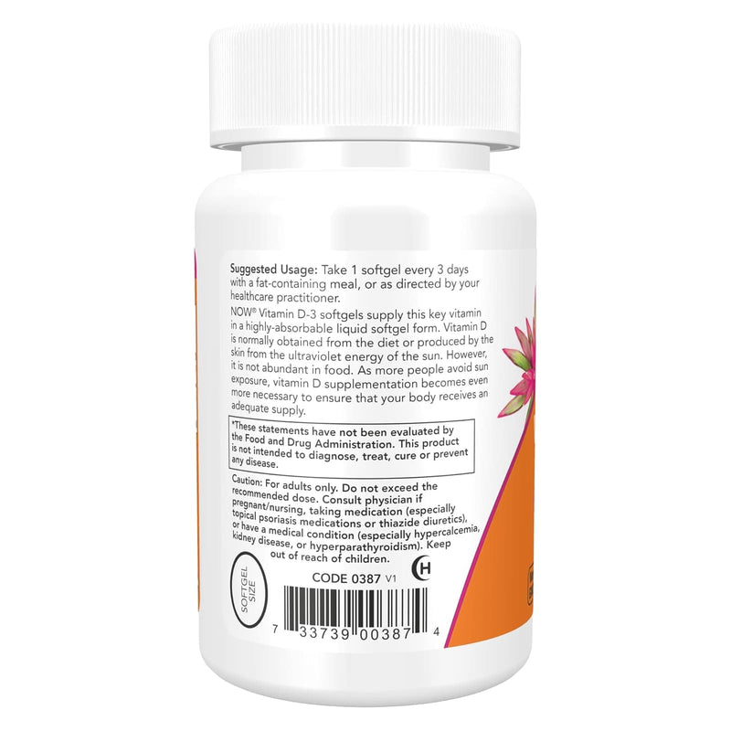 Now Foods Vitamin D-3 10000 IU - 30 Softgels - DailyVita
