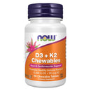 NOW Foods Vitamin D-3 & K-2 90 Chewable Tabs - DailyVita