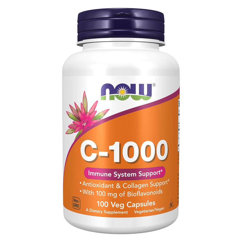 NOW Supplements, 비타민 C-1,000, 바이오플라보노이드 100mg, 항산화 방지*, 100 식물성 캡슐 