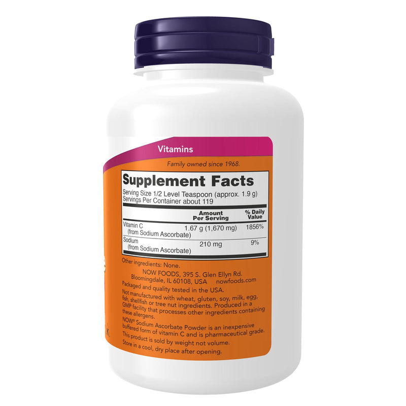 CLEARANCE! NOW Foods Sodium Ascorbate Powder 8 oz, DENT