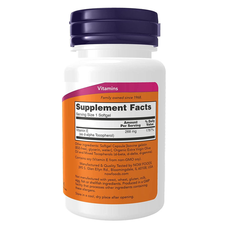 CLEARANCE! NOW Foods Vitamin E-400 With Mixed Tocopherols 50 Softgels, BEST BY 02/2026 - DailyVita
