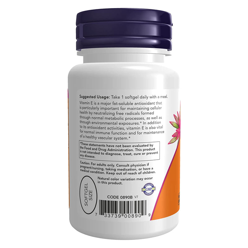 CLEARANCE! NOW Foods Vitamin E-400 With Mixed Tocopherols 50 Softgels, BEST BY 02/2026 - DailyVita