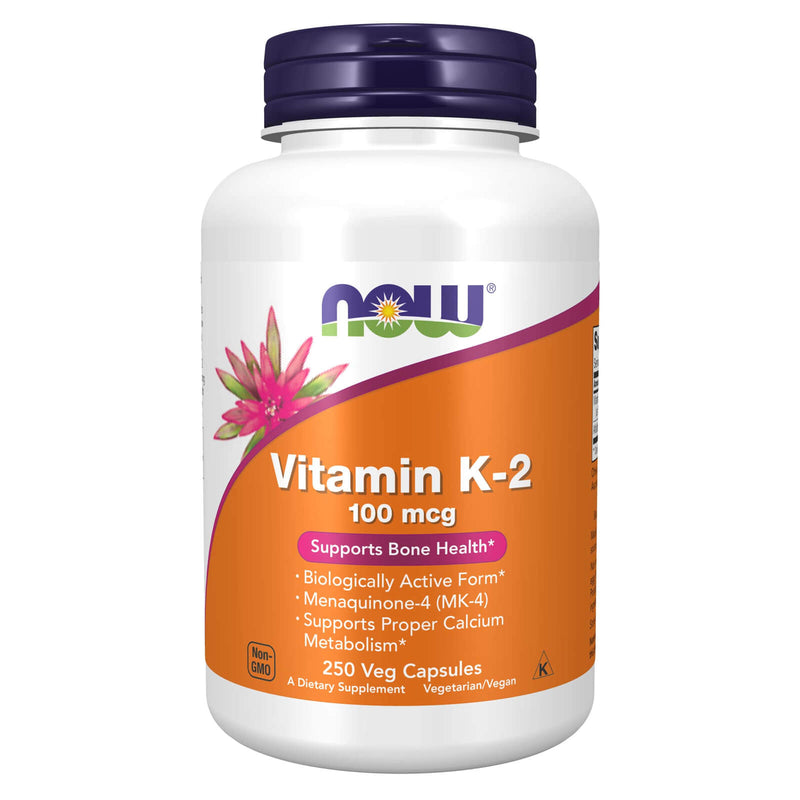 NOW Foods Vitamin K-2 100 mcg 250 Veg Capsules - DailyVita