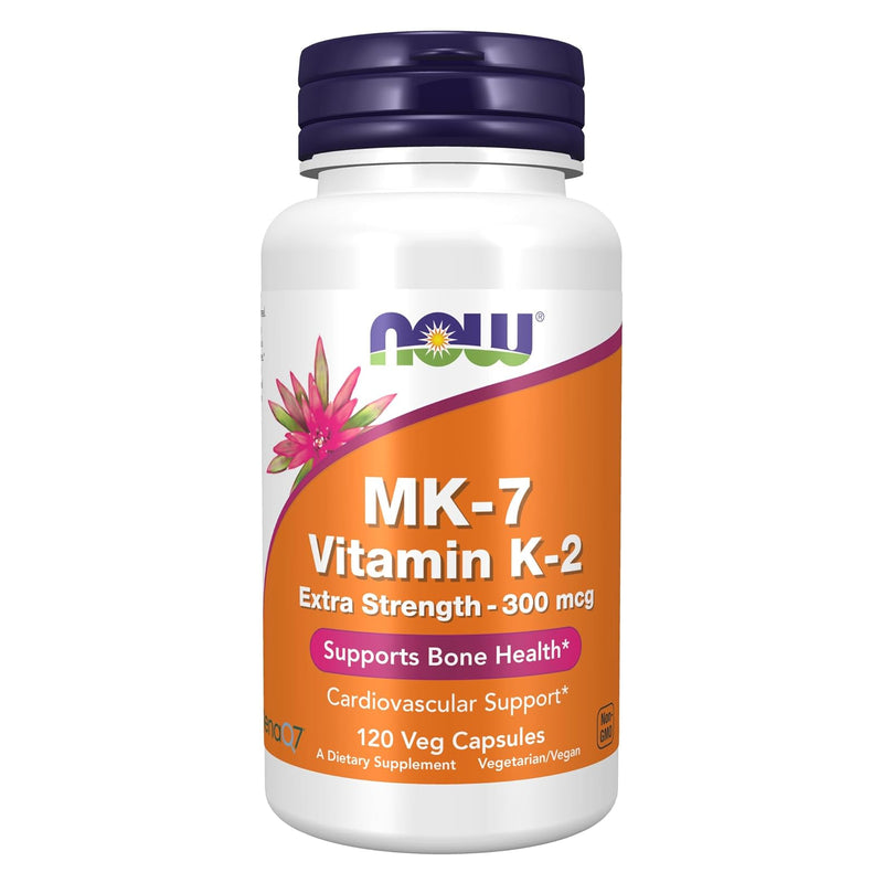 NOW Foods MK-7 Vitamin K-2 Extra Strength 300 mcg 120 Veg Capsules - DailyVita