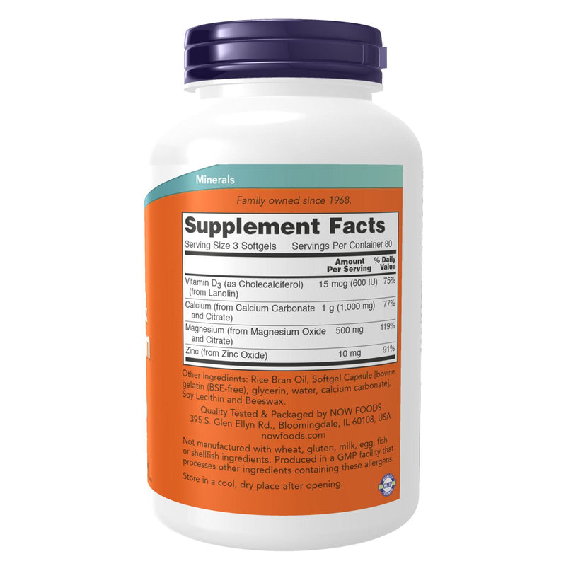 CLEARANCE! NOW Foods Calcium & Magnesium 240 Softgels, BEST BY 01/2026 - DailyVita