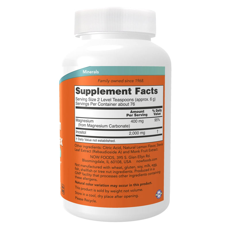 CLEARANCE! NOW Foods Magnesium Inositol Relax Powder 16 oz, BEST BY 01/2026 - DailyVita