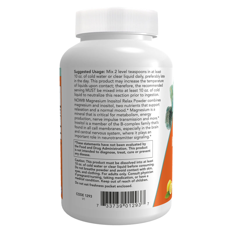 CLEARANCE! NOW Foods Magnesium Inositol Relax Powder 16 oz, BEST BY 01/2026 - DailyVita