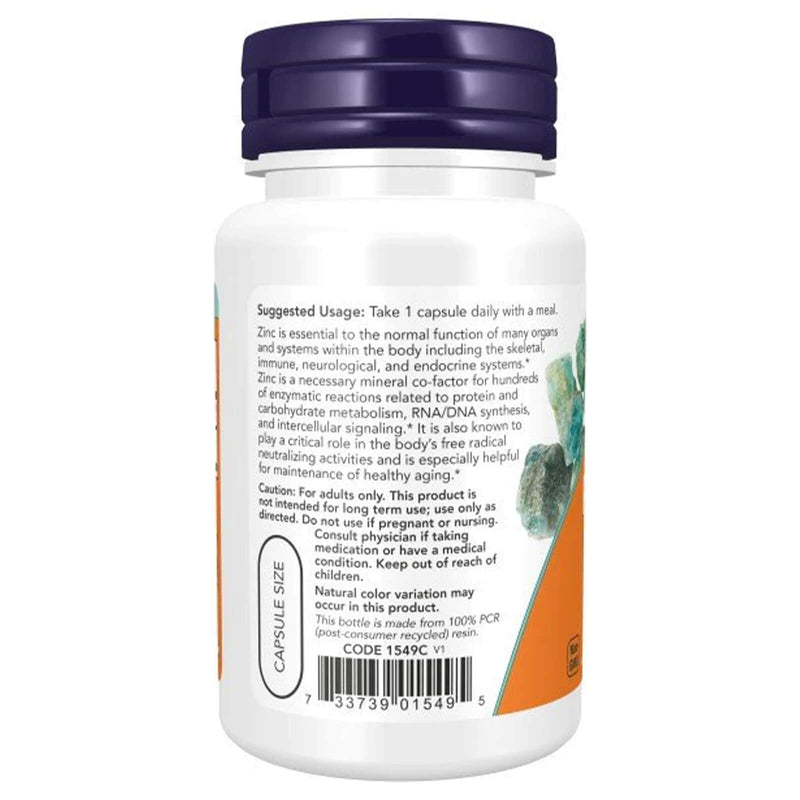 NOW Foods Zinc Picolinate 50 mg - 30 Veg Capsules - DailyVita