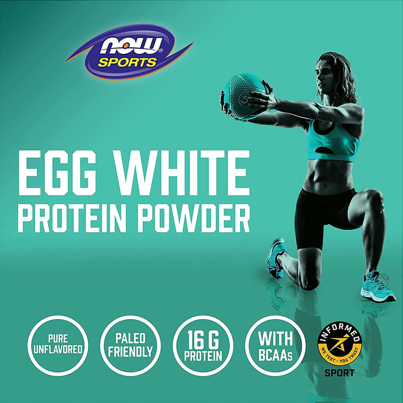 CLEARANCE! NOW Foods Egg White Protein Unflavored Powder 1.2 lb, DENT - DailyVita