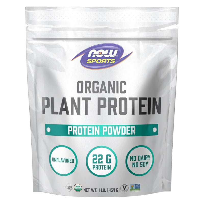 Now Foods Plant Protein Organic Unflavored Powder - 1 lb