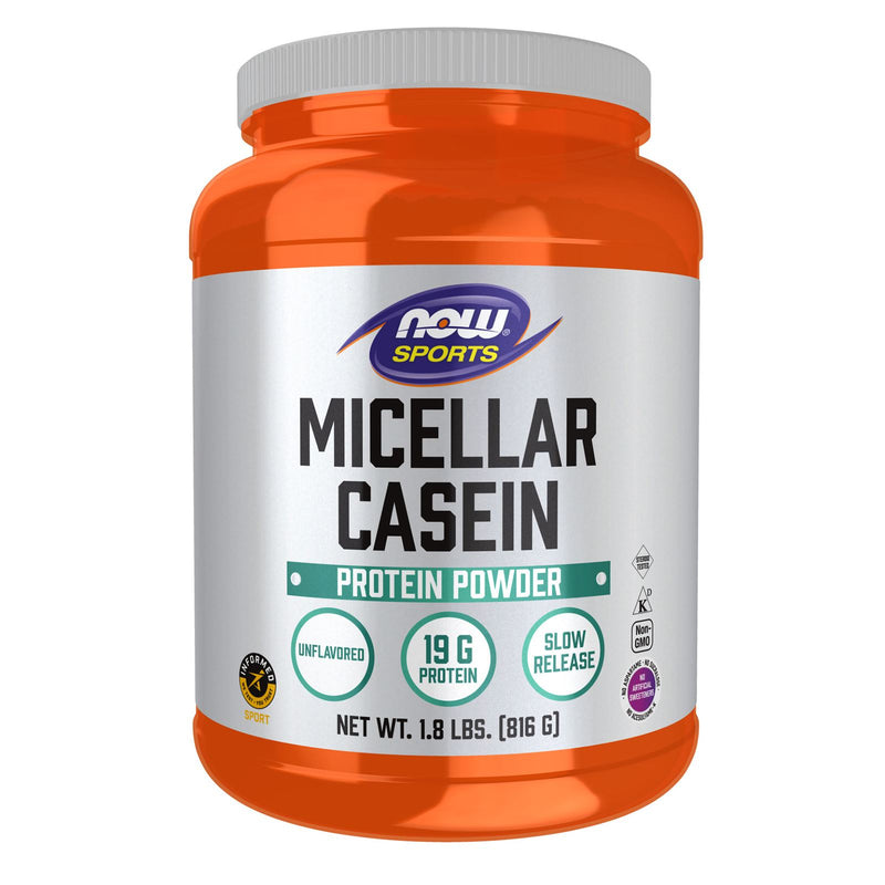 CLEARANCE! NOW Foods Micellar Casein Unflavored Powder 1.8 lbs., BEST BY 02/2025