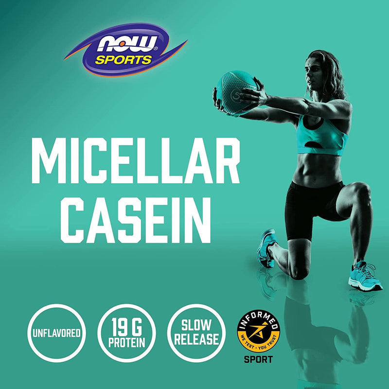 CLEARANCE! NOW Foods Micellar Casein Unflavored Powder 1.8 lbs., BEST BY 02/2025