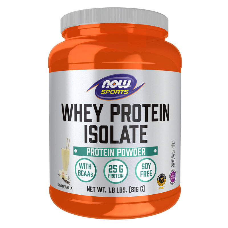 CLEARANCE! NOW Foods Whey Protein Isolate Creamy Vanilla Powder 1.8 lbs. - SUPER DEAL!, BEST BY 04/2025