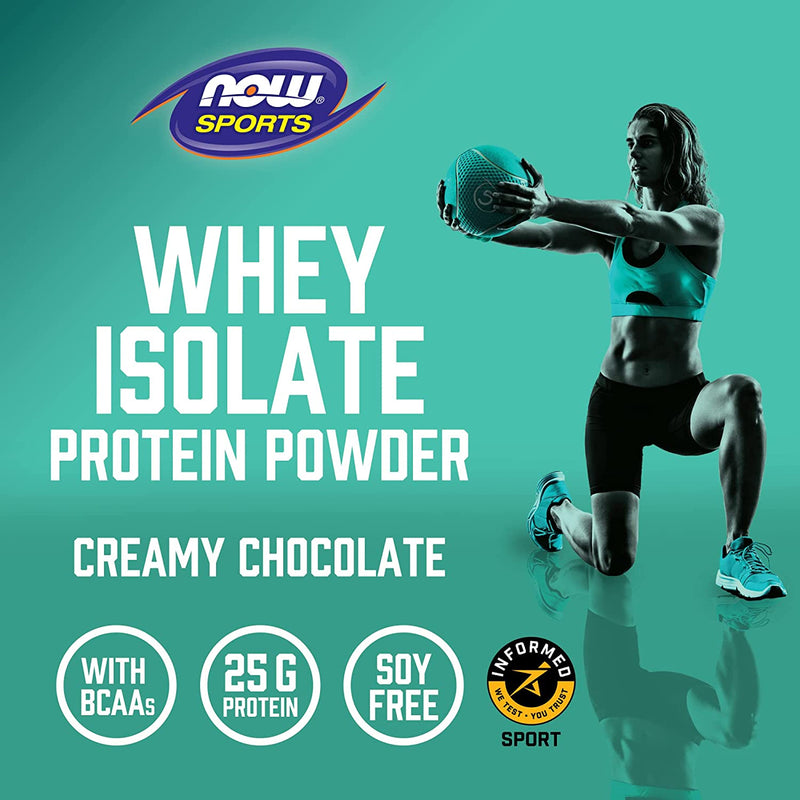 CLEARANCE! NOW Foods Whey Protein Isolate Creamy Chocolate Powder 5 lbs., BEST BY 12/2024