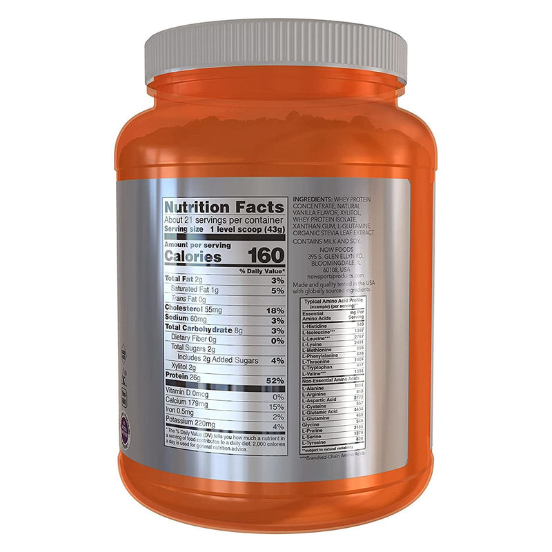 CLEARANCE! NOW Foods Whey Protein Creamy Vanilla Powder 2 lbs., BEST BY 01/2026 - DailyVita