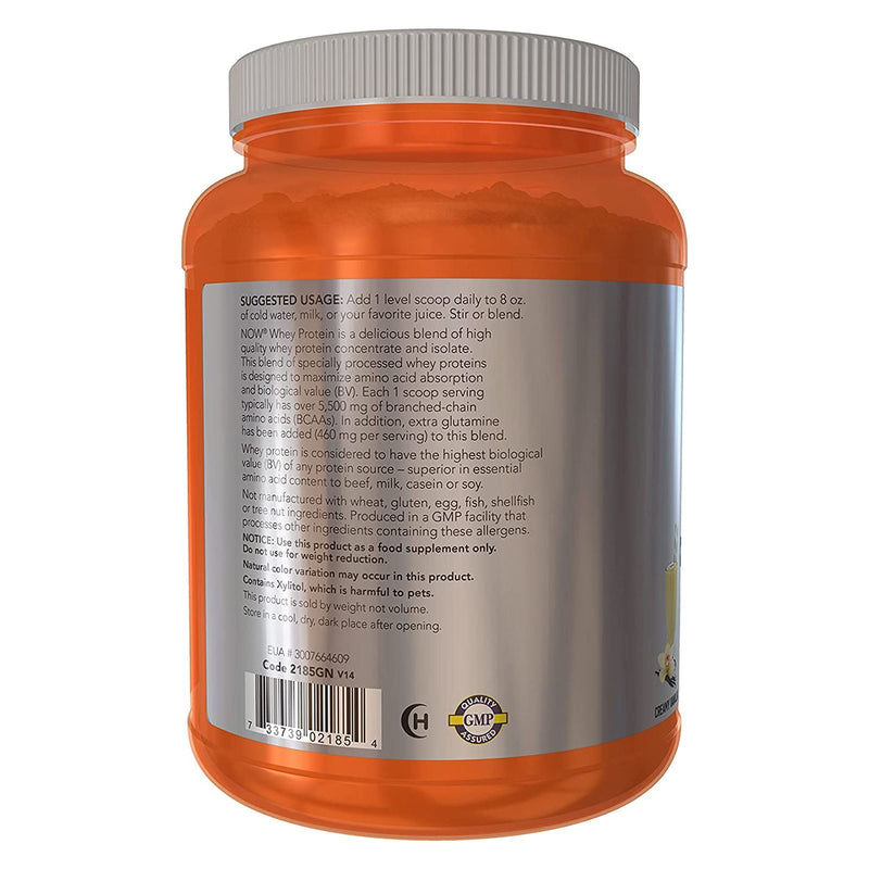 CLEARANCE! NOW Foods Whey Protein Creamy Vanilla Powder 2 lbs., BEST BY 01/2026 - DailyVita