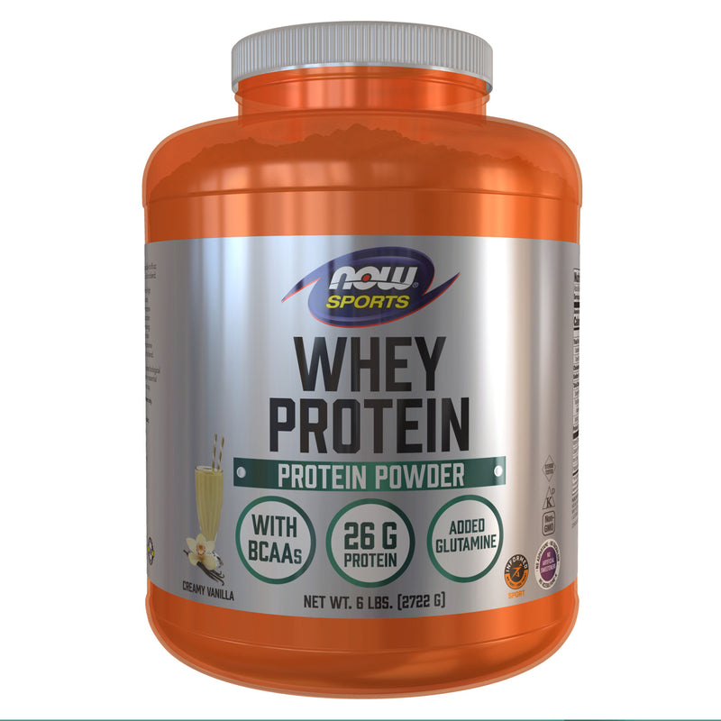 CLEARANCE! NOW Foods Whey Protein Creamy Vanilla Powder 6 lbs., BEST BY 04/2025