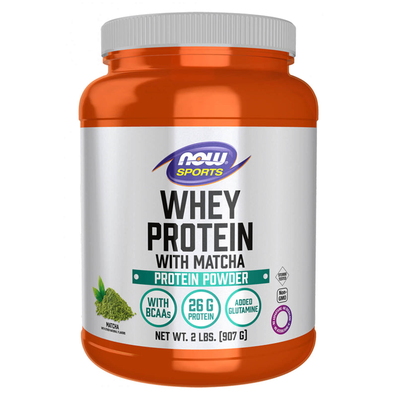 NOW Foods Whey Protein with Matcha Powder - 2 lbs - 21 Servings