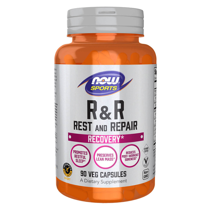 CLEARANCE! NOW Foods R & R Rest and Repair - 90 Veg Capsules, BEST BY 12/2024