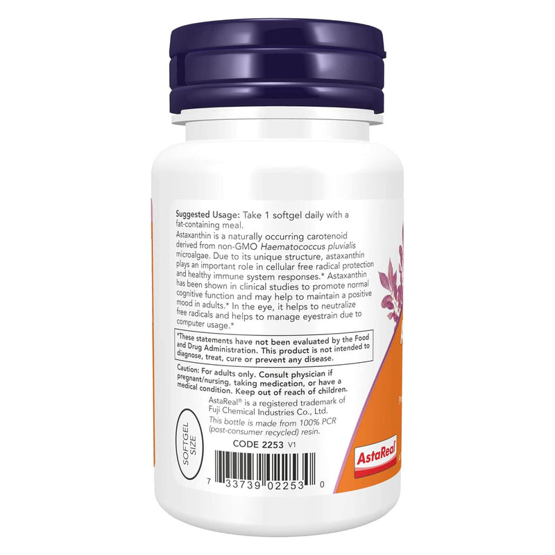 NOW Foods Triple Strength Astaxanthin 12 mg Triple Strength 60 Veggie Softgels - DailyVita