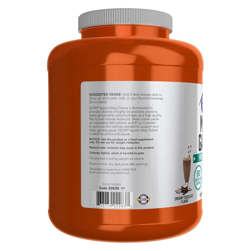Now Foods Mass Gainer Powder Creamy Chocolate Flavor - 55 lbs - DailyVita