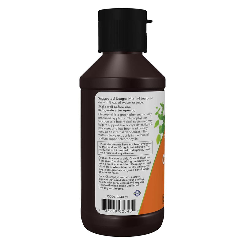 CLEARANCE! NOW Foods Liquid Chlorophyll Extra Strength Unflavored - 4 oz, BEST BY 03/2026 - DailyVita