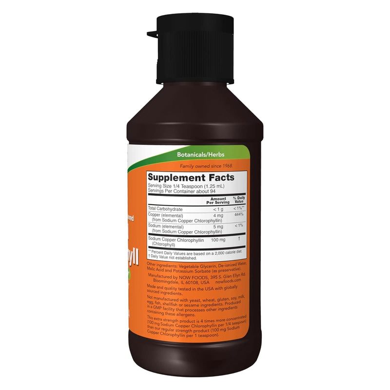NOW Foods Liquid Chlorophyll Extra Strength Unflavored - 4 oz - DailyVita