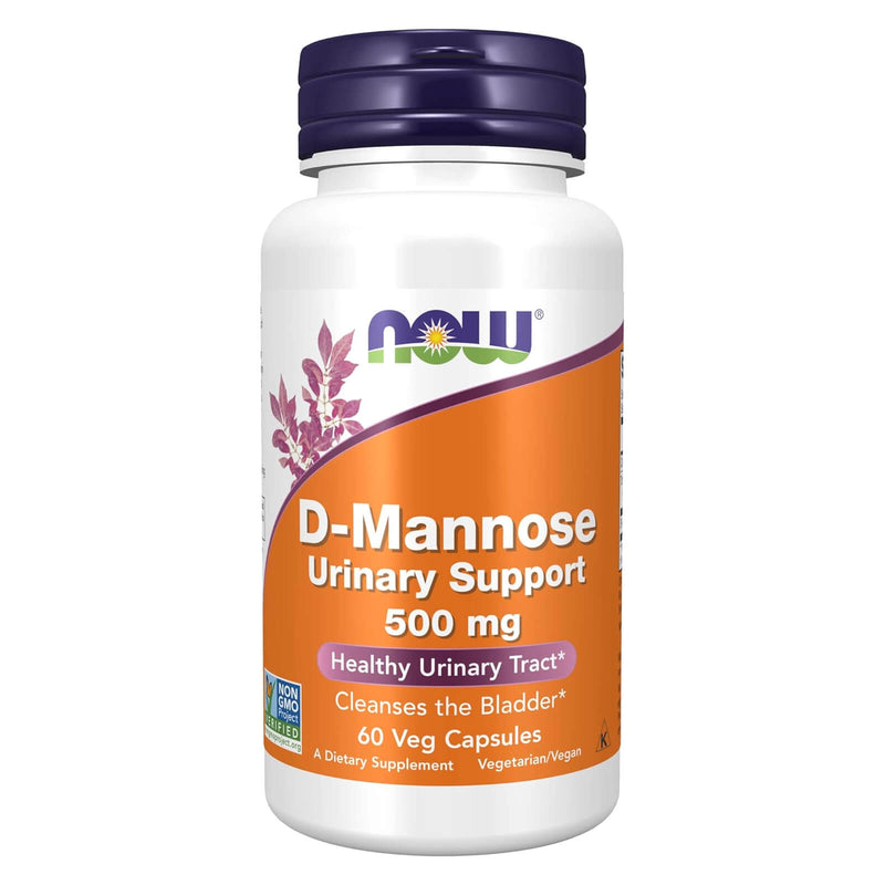 NOW Foods D-Mannose 500 mg  60 Veg Capsules - DailyVita