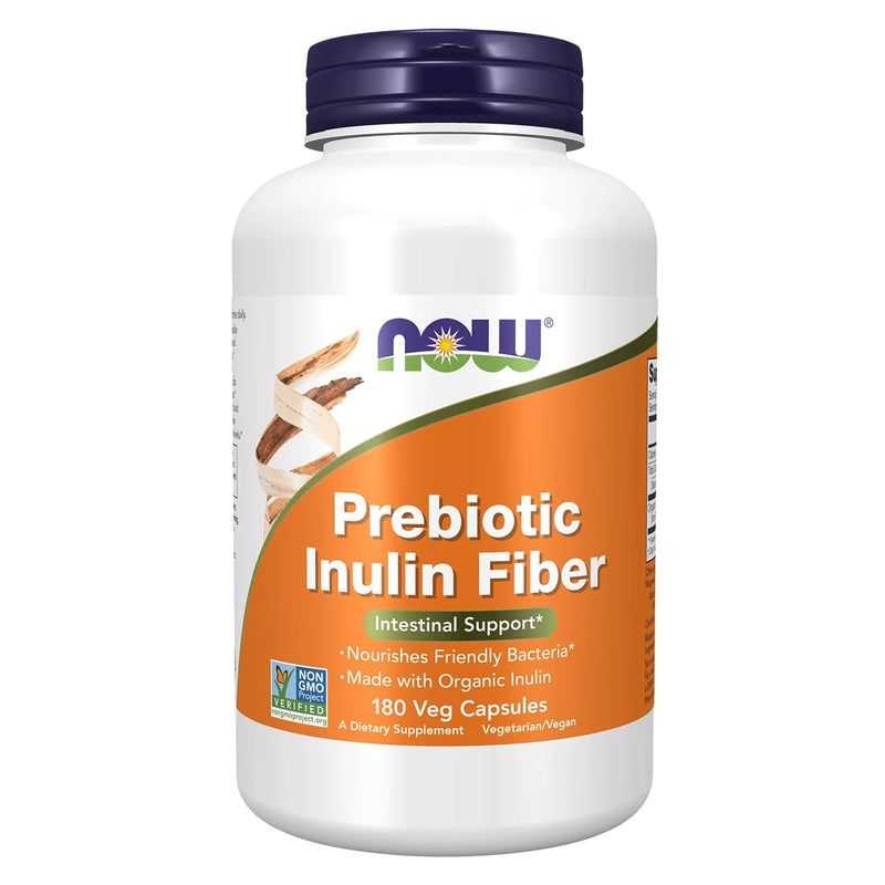NOW Foods Prebiotic Inulin Fiber 180 Veg Capsules - DailyVita
