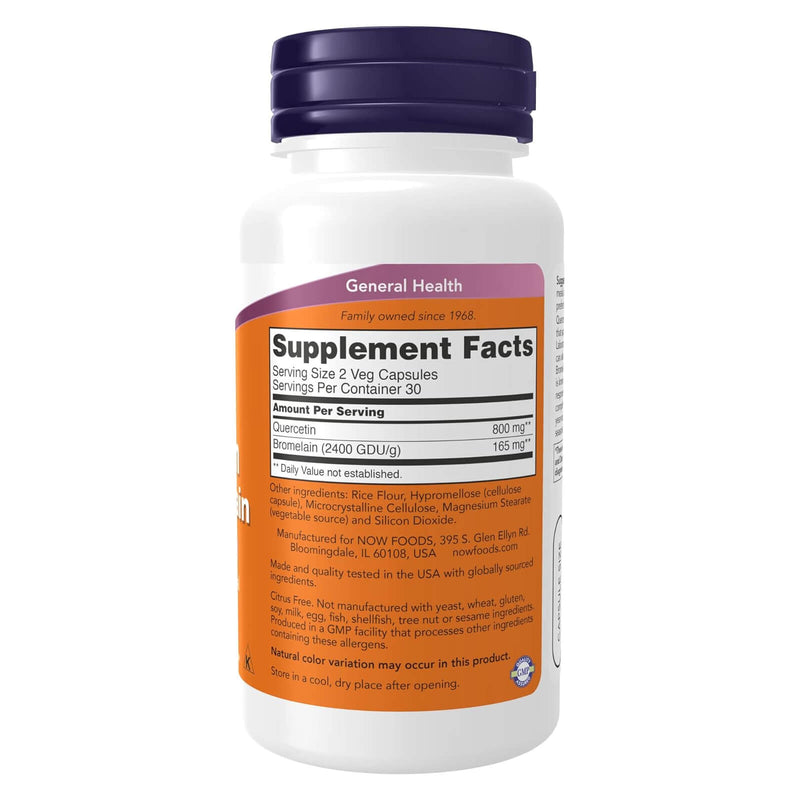 NOW Foods Quercetin with Bromelain 60 Veg Capsules - DailyVita