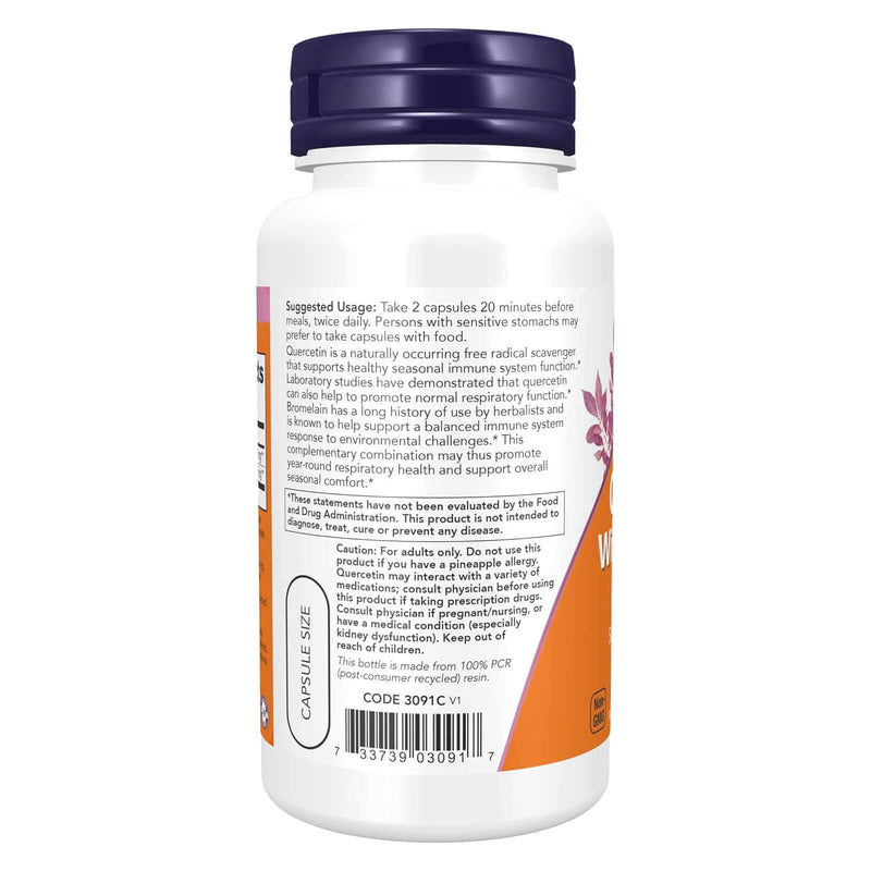 NOW Foods Quercetin with Bromelain 60 Veg Capsules - DailyVita