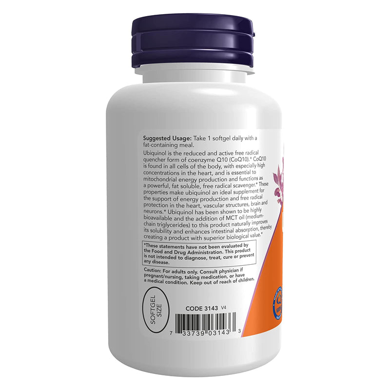 CLEARANCE! NOW Foods Ubiquinol 100 mg 120 Softgels, DENT