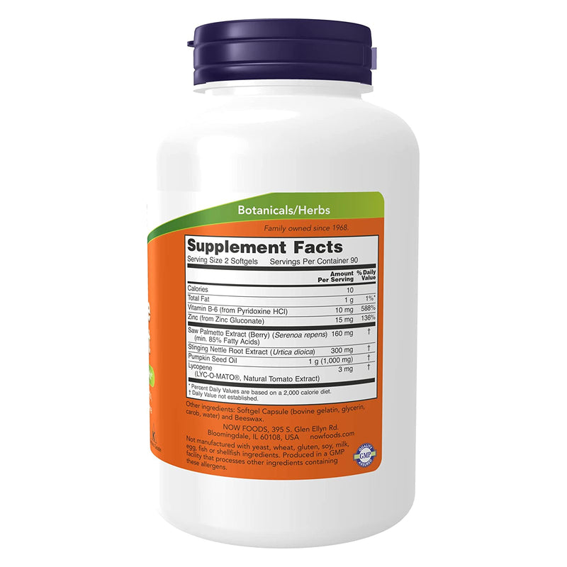 CLEARANCE! NOW Foods Prostate Support 180 Softgels, DENT