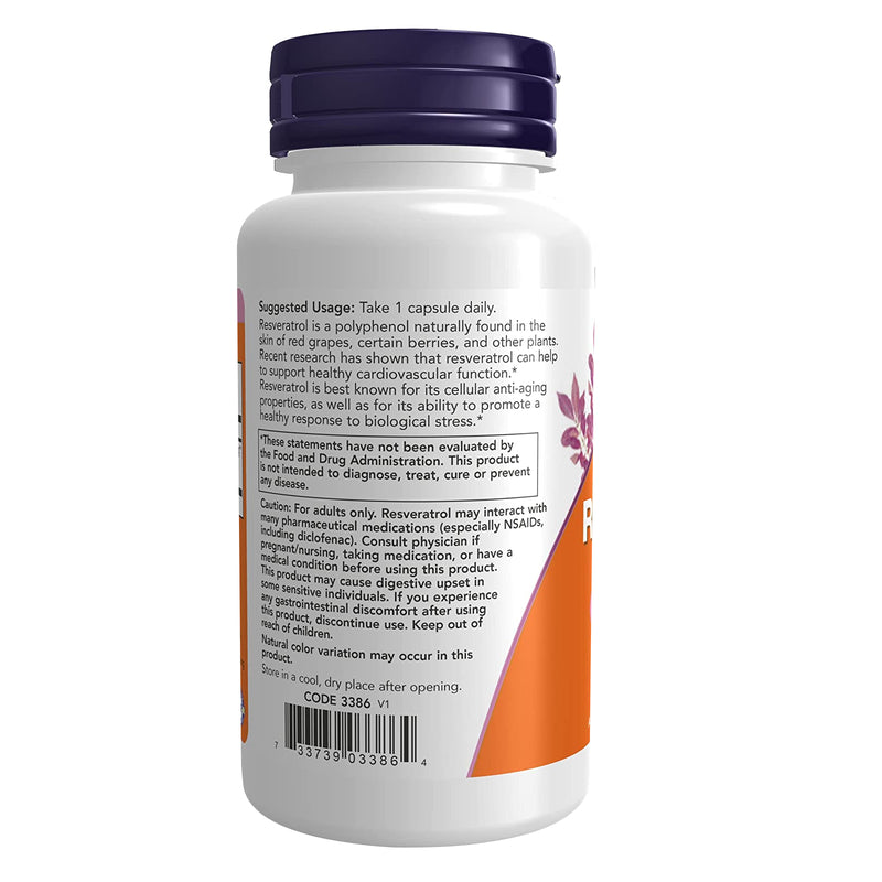 CLEARANCE! NOW Foods Resveratrol Extra Strength 350 mg 60 Veg Capsules, BEST BY 08/2024 - DailyVita