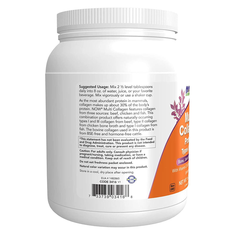 NOW Foods Multi Collagen Protein Types I, II & III Powder - 16 oz. - DailyVita