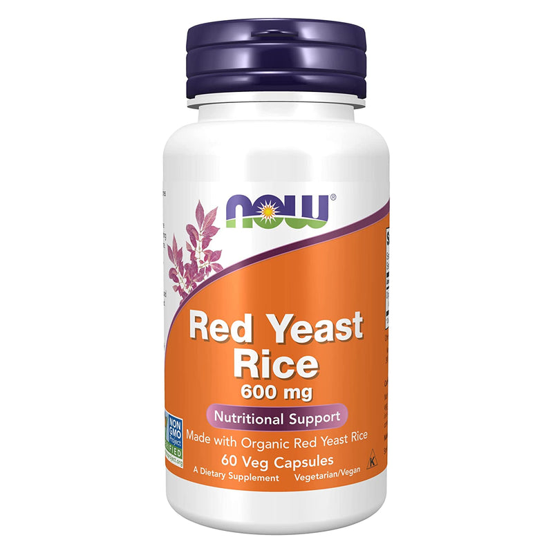 CLEARANCE! NOW Foods Red Yeast Rice 600 mg 60 Veg Capsules, BEST BY 09/2024