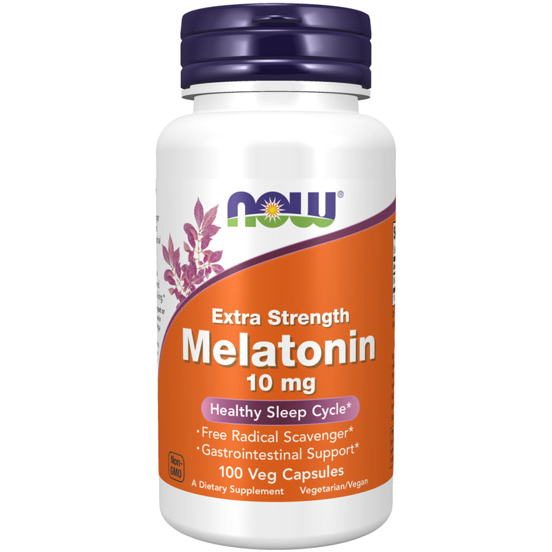 CLEARANCE! NOW Foods Melatonin Extra Strength 10 mg 100 Veg Capsules, BEST BY 04/2025