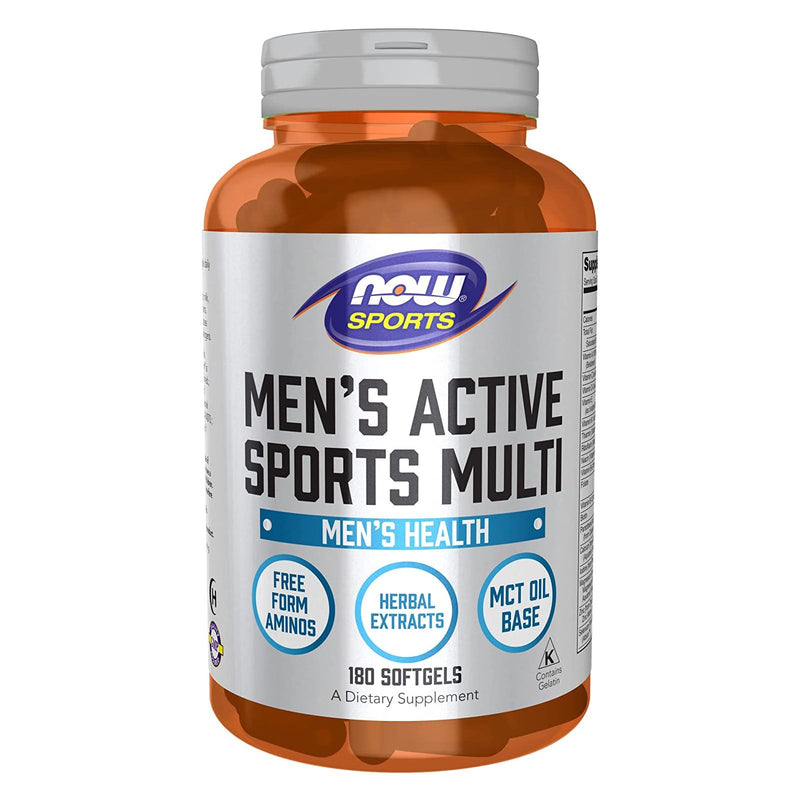CLEARANCE! NOW Foods Men's Active Sports Multi 180 Softgels, BEST BY 04/2024 - DailyVita