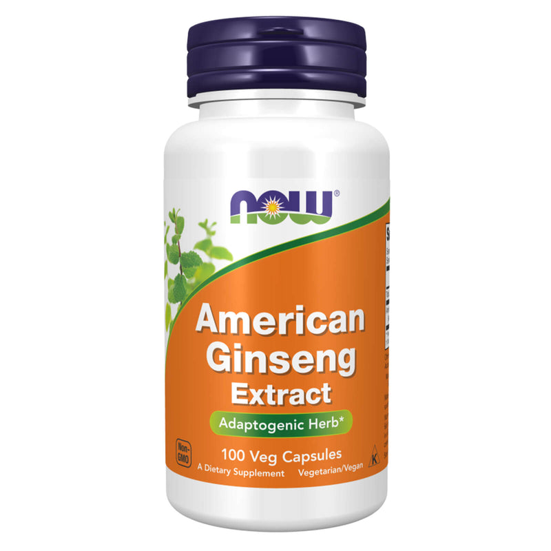 NOW Suplementos, Ginseng Americano (Panax quinquefolius) 500 mg, Suplemento de Ervas, 100 Cápsulas Vegetais