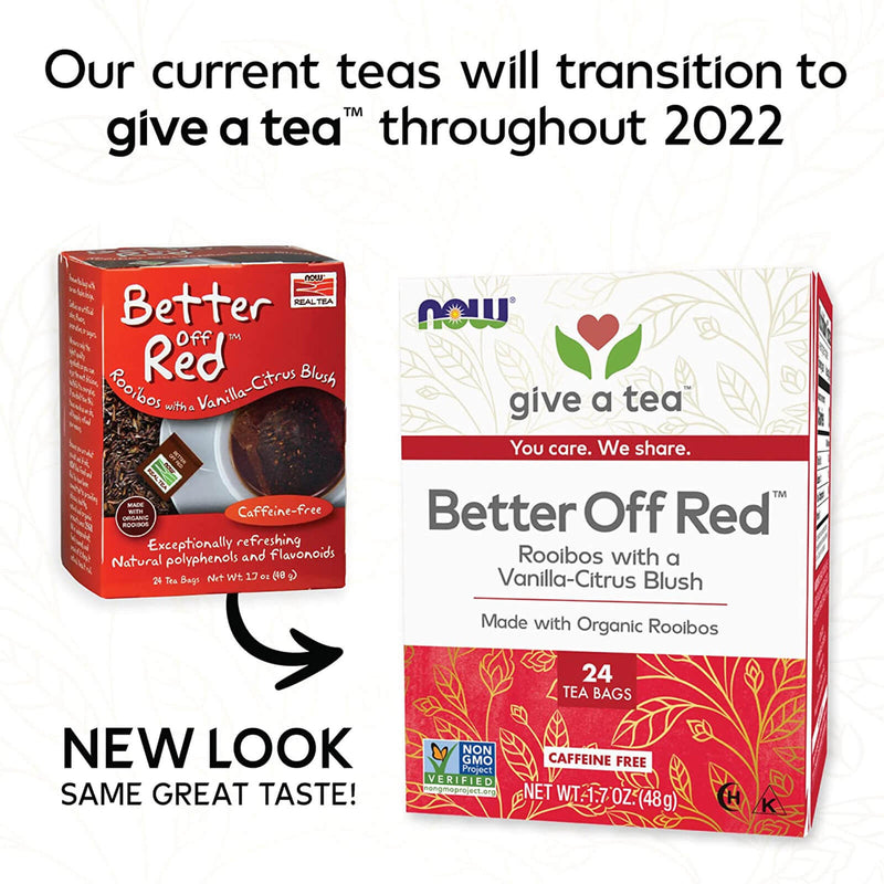 NOW Foods Better Off Red Rooibos Tea 24 Tea Bags - DailyVita