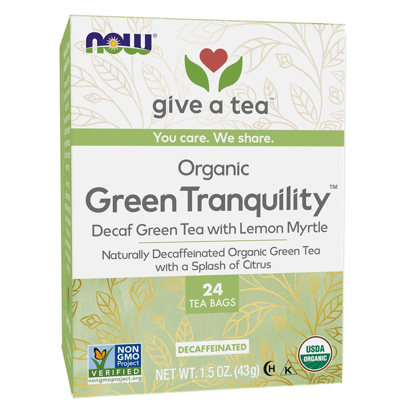 CLEARANCE! NOW Foods Green Tranquility Tea Organic 24 Tea Bags, BEST BY 04/2024 - DailyVita